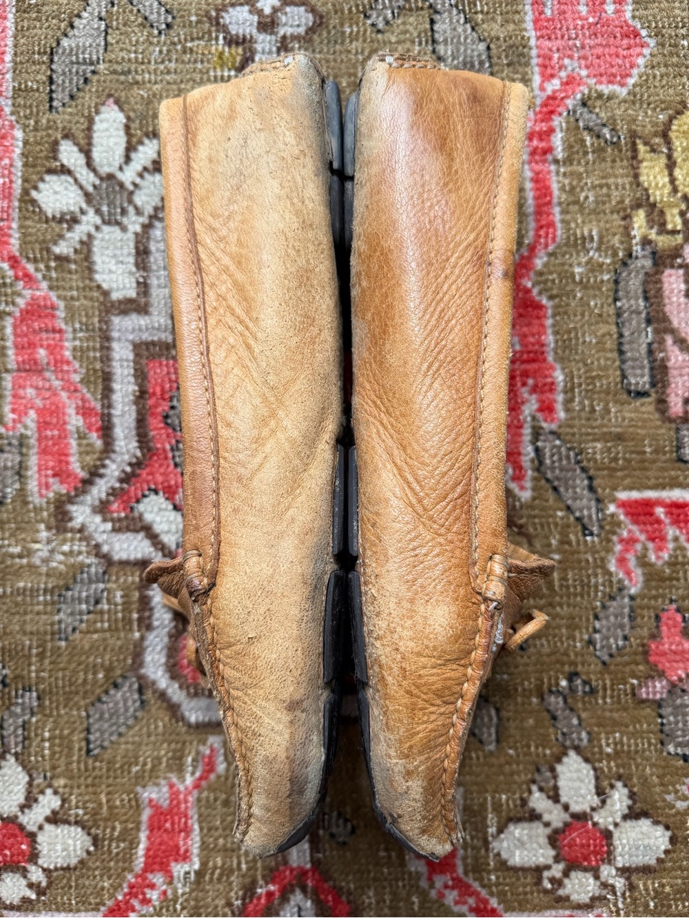 Vintage Prada Tan Leather Tassel Moccasins - Picture 4 of 5